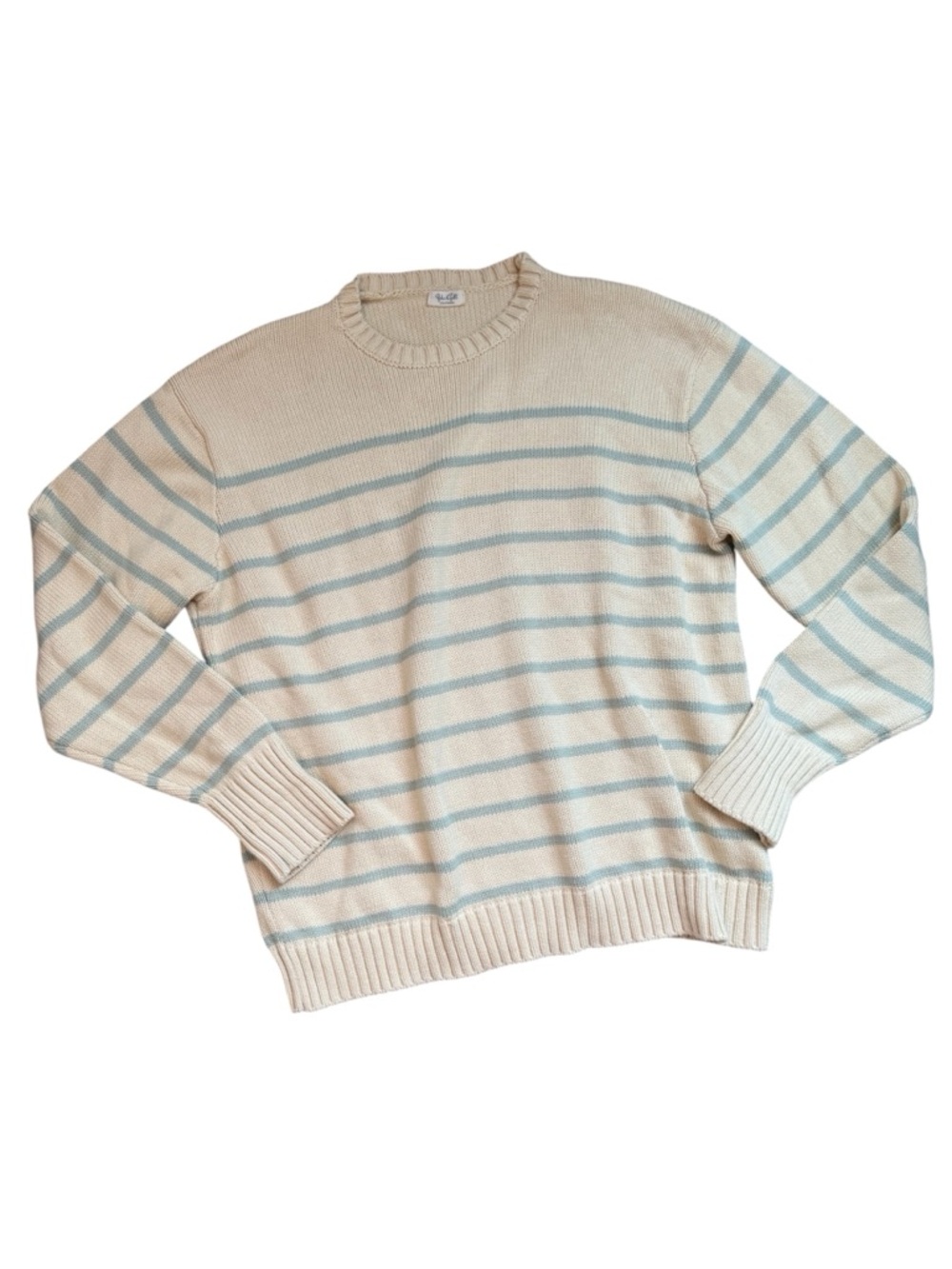 John Galt Bianca Cream Blue Oversized Sweater